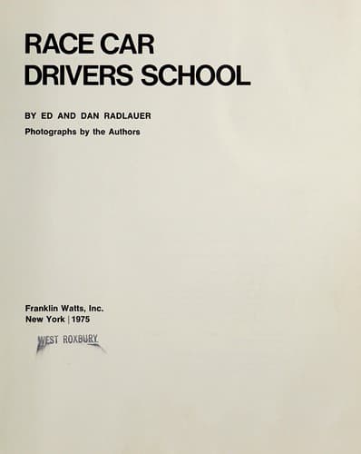 Tapa de Race car drivers school