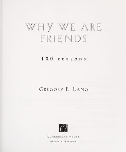 Tapa de Why we are friends