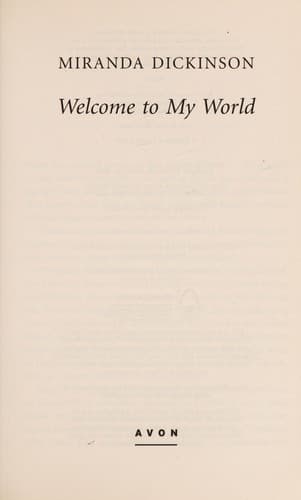 Tapa de Welcome to my world