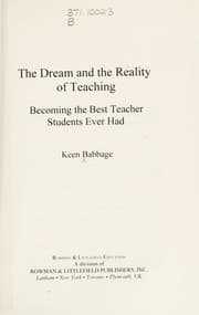 Tapa de The dream and the reality of teaching