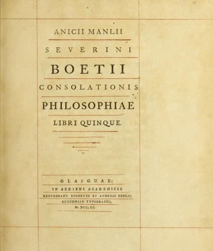 Tapa de De consolatione philosophiae