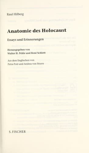 Tapa de Anatomie des Holocaust