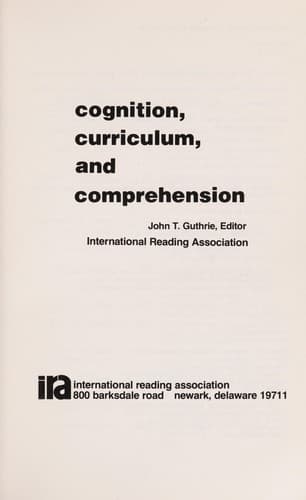 Tapa de Cognition, curriculum, and comprehension