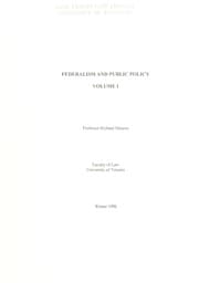 Tapa de Federalism and public policy