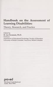 Tapa de Handbook on the assessment of learning disabilities : theory, research, and practice