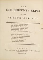Tapa de The old serpent's reply to The electrical eel