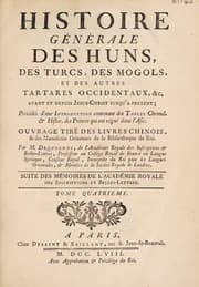 Tapa de Histoire générale des Huns, des Turcs, des Mogols, et des autres Tartares occidentaux, &c. Avant et depuis Jesus-Christ jusqu'a present