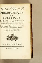 Tapa de Histoire philosophique et politique des etablissemens & du commerce des Européens dans les deux Indes. Tome premier [-sixieme]