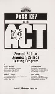 Tapa de Barron's pass key to the ACT, [American College Testing Program]