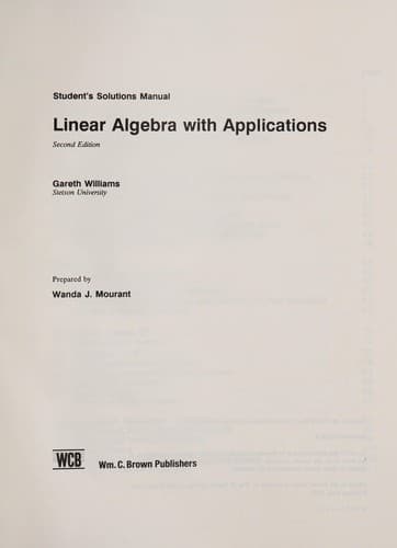 Tapa de Linear algebra with applications : student's solutions manual