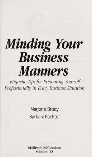 Tapa de Minding your business manners
