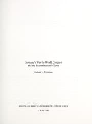 Tapa de Germany's war for world conquest and the extermination of Jews