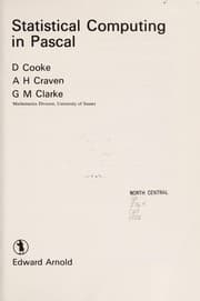 Tapa de Statistical computing in Pascal