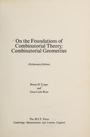Tapa de On the foundations of combinatorial theory: combinatorial geometries