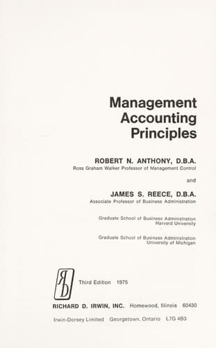 Tapa de Management accounting principles