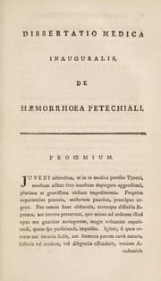Tapa de Dissertatio medica inauguralis de haemorrhoea petechiali ...