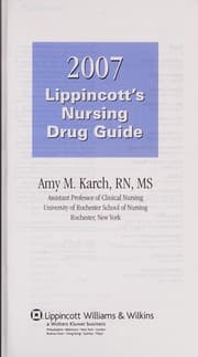 Tapa de 2007 Lippincott's nursing drug guide