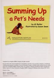 Tapa de Summing up a pet's needs