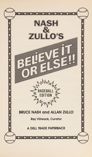 Tapa de Nash & Zullo's believe it or else!!