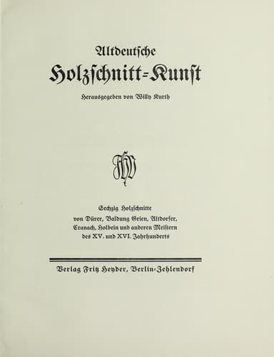 Tapa de Altdeutsche Holzschnitt-kunst