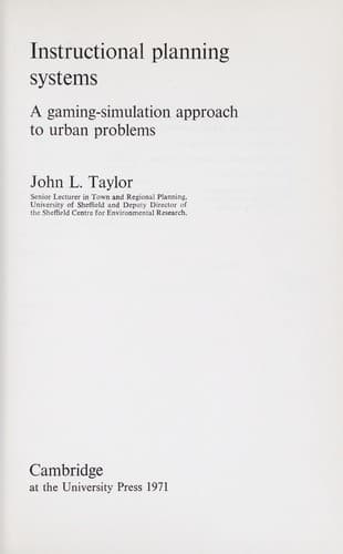 Tapa de Instructional planning systems