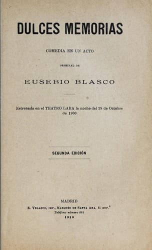 Tapa de Dulces memorias