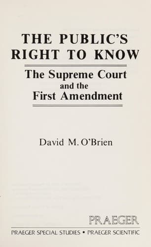 Tapa de The public's right to know