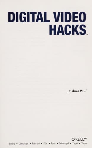 Tapa de Digital video hacks