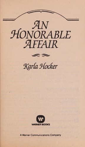 Tapa de An Honorable Affair