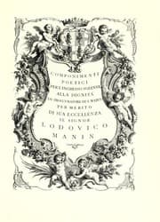 Tapa de Componimenti poetici per l'ingresso solenne alla dignità di proccuratore di S. Marco per merito di Sua Eccellenza il signor Lodovico Manin