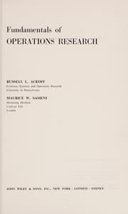 Tapa de Fundamentals of operations research