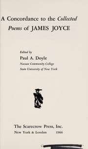 Tapa de A concordance to the collected poems of James Joyce