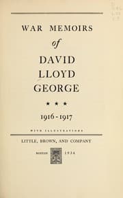 Tapa de War memoirs of David Lloyd George