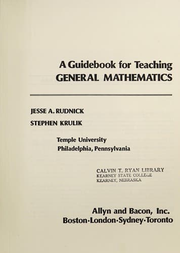 Tapa de A guidebook for teaching general mathematics