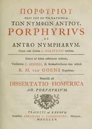 Tapa de Porphyriou peri tou en tē Odysseia tōn nymphōn antrou. Porphyrivs De antro nympharvm