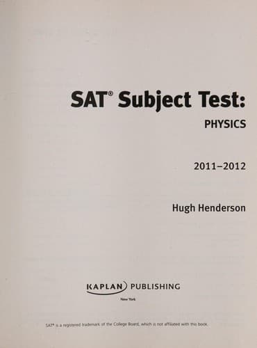 Tapa de SAT subject test