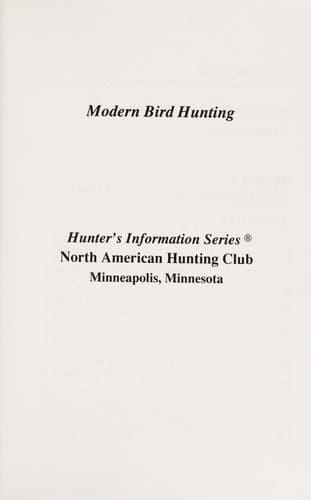 Tapa de Modern bird hunting