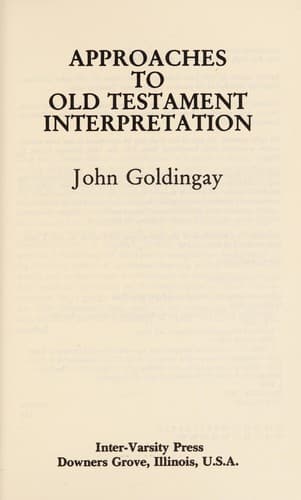 Tapa de Approaches to Old Testament interpretation