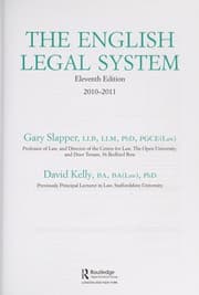 Tapa de The English legal system