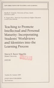 Tapa de Teaching to promote intellectual and personal maturity