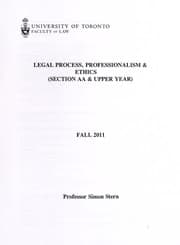 Tapa de Legal process, professionalism & ethics