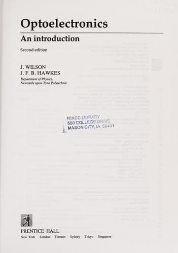 Tapa de Optoelectronics, an introduction