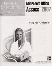 Tapa de How to do everything with Microsoft Office Access 2007