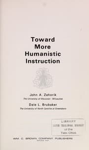 Tapa de Toward more humanistic instruction