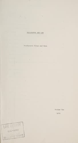 Tapa de Philosophy and law
