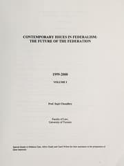 Tapa de Contemporary issues in federalism