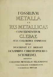 Tapa de Fossilium, Metalla et res metallicas concernentium glebae suis coloribus expressae