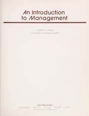 Tapa de An introduction to management