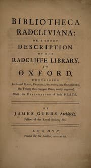 Tapa de Bibliotheca Radcliviana: or, a short description of the Radcliffe Library, at Oxford