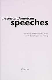 Tapa de The greatest American speeches